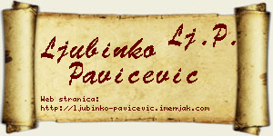 Ljubinko Pavičević vizit kartica